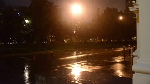 Rain at night Stock Footage 25798375