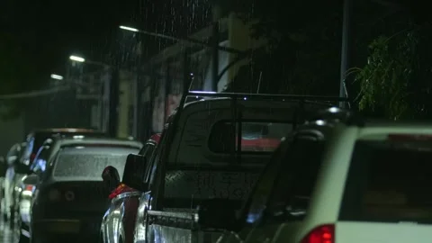 Rain at night 스톡 동영상 258187525