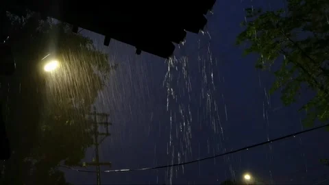 Rain at night Stock Footage 303472806