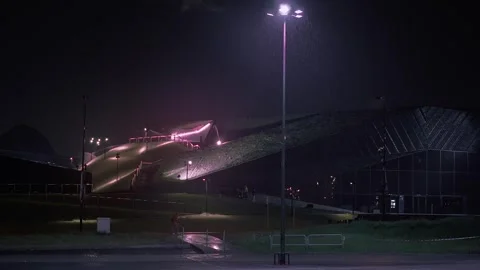 Rain Night View, Katowice, Poland Stock Footage 244321689