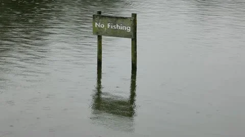 Rain - no fishing Stock Footage 11338587