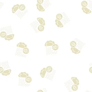 Rain noise glyph seamless pattern Stock Illustration