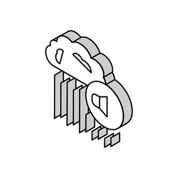 Rain noise isometric icon vector illustration Stock Illustration
