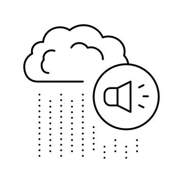 Rain noise line icon vector illustration Stock Illustration