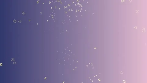 Rain of numbers on blue purple gradient background Stock Footage 329765316