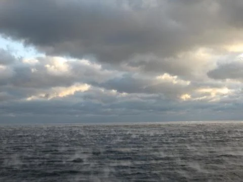 Rain in the ocean Stock Photos