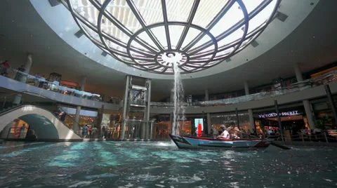 The Rain Oculus above the shopping mall canal, Singapore 2014 Stock Footage 39552497