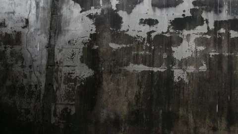 Rain on old concrete walls , leaking walls ,rainy season Stock Footage 93596560
