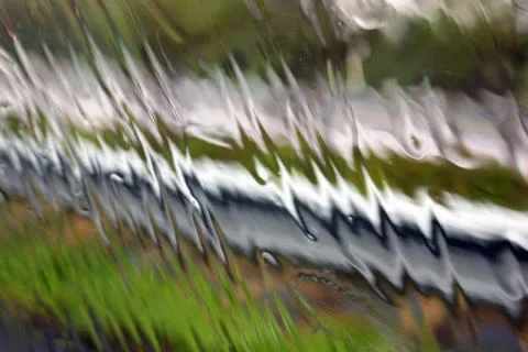 Rain outside the car window Foto stock