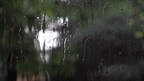 Rain outside the window Stock Footage