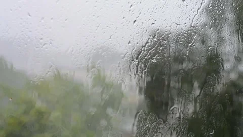 Rain outside the window. Stock Footage 281571084