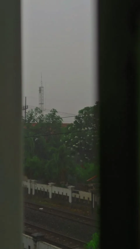 Rain outside the window Stock Footage 292342813