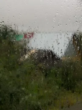 The rain outside the window Stock Photos