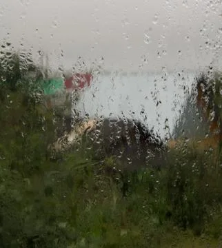 The rain outside the window Stock Photos