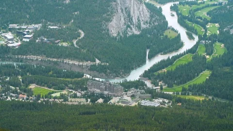 Rain over Banff Stock Footage 114895944