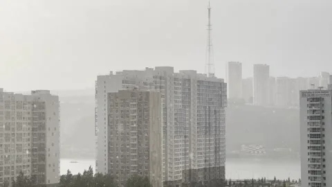Rain over the city Stock Footage 244200983