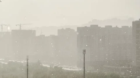 Rain over the city Stock Footage 244201029