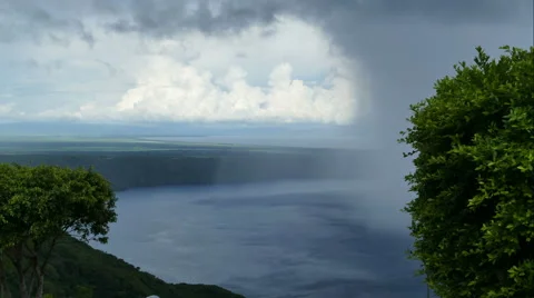 Rain over lake Apoyo in time lapse Stock Footage 57467857