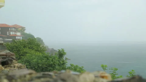 Rain over the seaboard Stock Footage 96465430