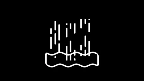 Rain over Waves Reflecting Calm Motion Stock Footage 335815373