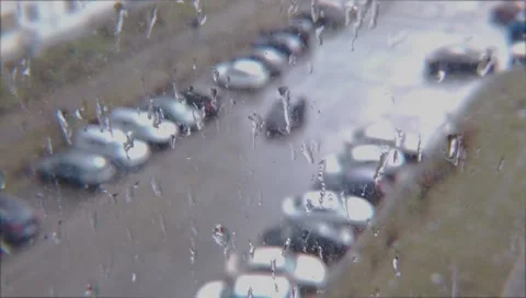 Rain parking flood shower drops Stock-Footage 89027216