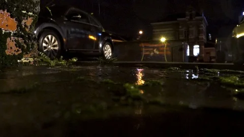 Rain in a parking Stock Footage 99010470