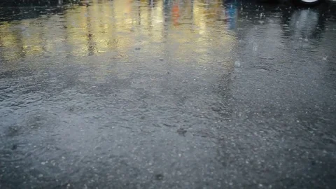 Rain In Parking Lot Stock Footage 85423112