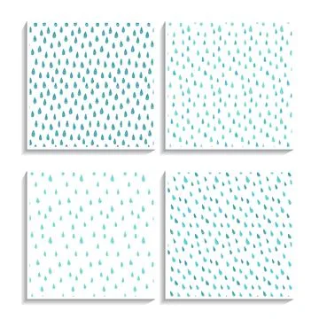 Rain patterns set simple autumn weather doodles Stock Illustration