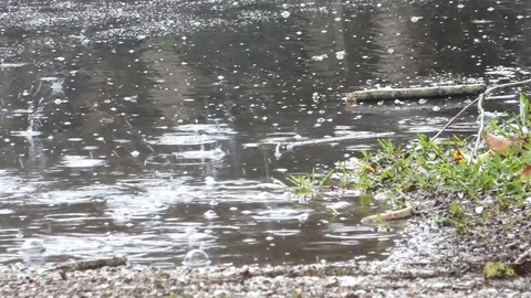 Rain on pavement 2 4k Video stock 120808763