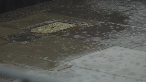 Rain on pavement Stock Footage 93208153