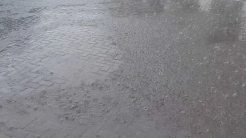 Rain on the paving floor Stock Footage 160563083