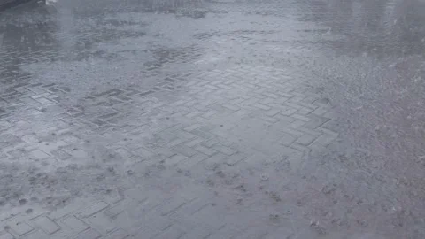 Rain on the paving floor Stock Footage 160796178