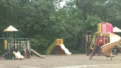 Rain in the playground Video stock 11691168