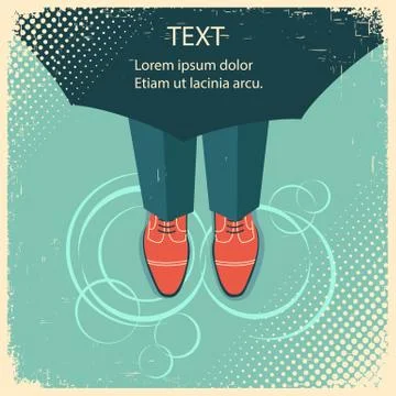 Rain poster on old background Stock Illustration