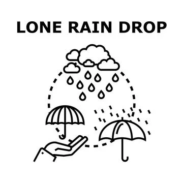 Rain protection concept protecting two umbrellas and hand Stock Illustration