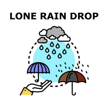 Rain protection concept protecting two umbrellas and hand Stock Illustration