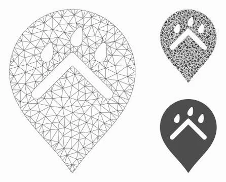 Rain Protection Marker Vector Mesh 2D Model and Triangle Mosaic Icon Illustrazione stock
