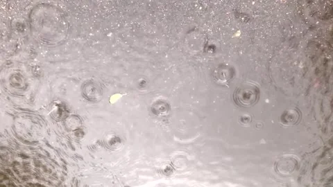 Rain in a puddle on the asphalt. Stock Footage 337401007