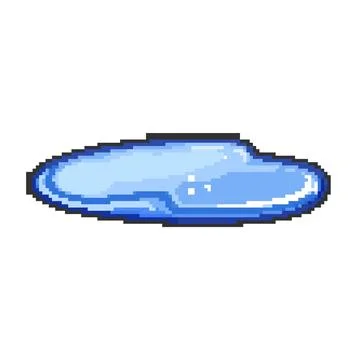 Rain puddle pixel art vector illustration 스톡 일러스트