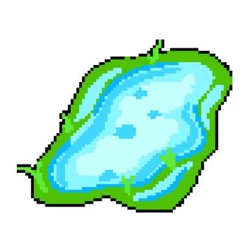 Rain puddle pixel art vector illustration 스톡 일러스트