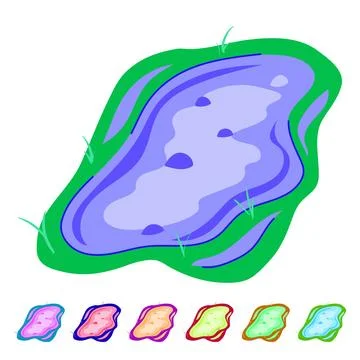 Rain puddle vector cartoon graphic イラスト素材