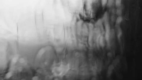 Rain Puring On Window Monochrome Background Stock Footage 79068123