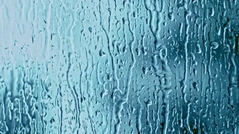 Rain, rain on window, no people, video, heavy, overlay, realistic Stock Footage 314985864