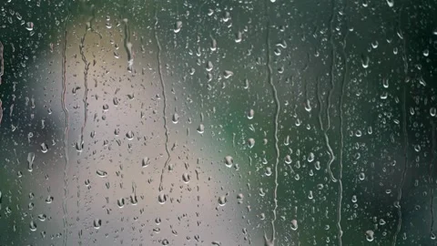 Rain, rain on window, no people, video, heavy, overlay, realistic Stock Footage 314985875