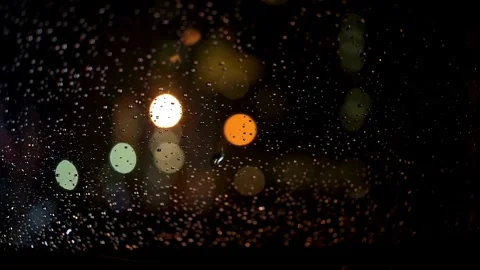 Rain, rain on window, no people, video, heavy, overlay, realistic Stock Footage 314985890