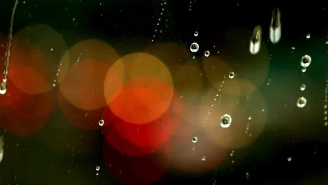 Rain, rain on window, no people, video, heavy, overlay, realistic Stock Footage 314985893