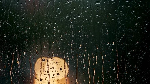 Rain, rain on window, no people, video, heavy, overlay, realistic Stock Footage 314985898