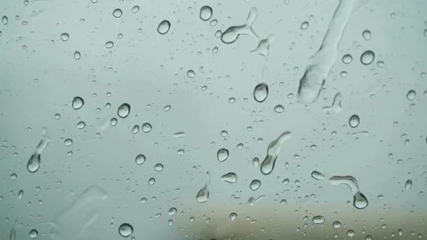 Rain, rain on window, no people, video, heavy, overlay, realistic Stock Footage 314985908