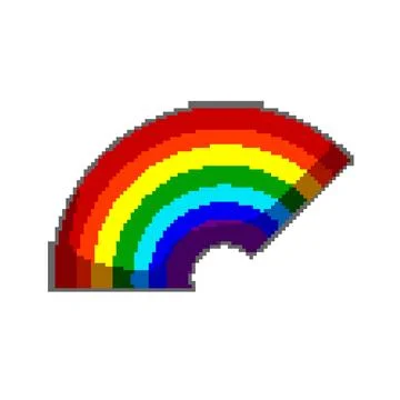 Rain rainbow pixel art vector illustration Stock Illustration