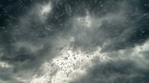 Rain raindrops and clouds Stock Footage